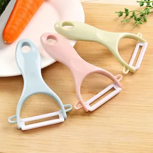 Y-Shaped Kitchen Peeler Ceramic Stainless Steel Blade Ergonomic Handle Hanging Hole For Fruit Vegetable Potato Apple