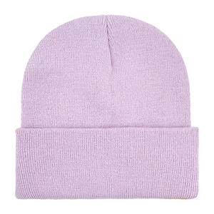 Classic knitted beanie hat in light purple soft acrylic for men and women winter