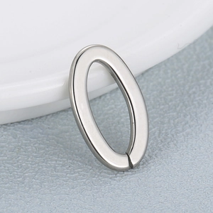 Minimalist silver stainless steel oval jump ring connector for DIY jewelry making