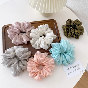 Scrunchies Pearlescent Organza Hair Ties High Elastic Sweet Mermaid Style Fabric Hair Rings For Women Girls Accessory