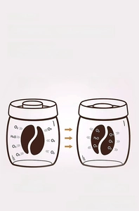 Schematic of vacuum sealing process for glass storage jar showing oxidation protection