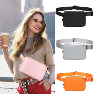 Versatile athletic waist bag for men and women in pink black grey and orange colors