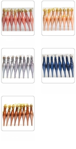 Détail de décorations de Noël en forme de stalactites mats et pailletés, lot de 8 pièces