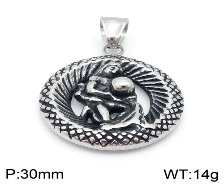 Détail du pendentif zodiaque de 30mm montrant le poids de 14g et le design en métal gravé