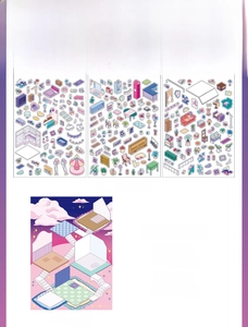 Detail view of Galaxy Traveler PET stickers 160x220mm with matching cardboard 180x250mm