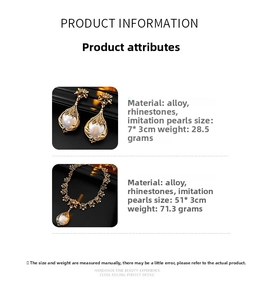 Vue détaillée du parure bijoux vintage avec dimensions pour boucles et collier