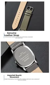Detail view of the premium leather strap and stainless steel waterproof back cover
