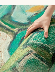 Detail of multi-layer fine weave structure of the durable vintage round carpet