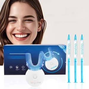 Detail view of Teeth Whitening Kit with LED light and professional gel syringes