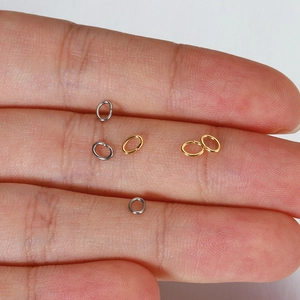 Oval 18k gold plated stainless steel jump rings for DIY jewelry making accessories