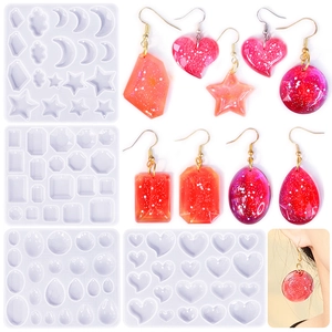 Silicone Molds For Jewelry Making Resin Casting DIY Earring Pendant Heart Moon Star Geometric Crafting Tool