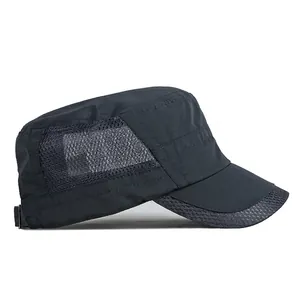 Gorra militar plana transpirable de malla de secado rápido para protección solar