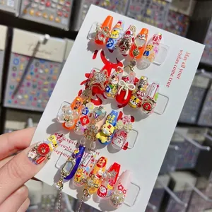 5D embossed Japanese nail stickers with New Year motifs, Lucky Cat, and pearl accents