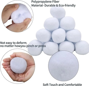 Macro detail of durable white soft snowballs showing high resilience and fiber texture