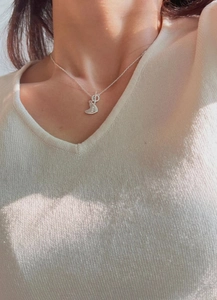 925 Sterling Silver Heart Pendant Necklace For Women Minimalist Rhinestone OT Buckle Pig Nose Link Chain Jewelry Gift