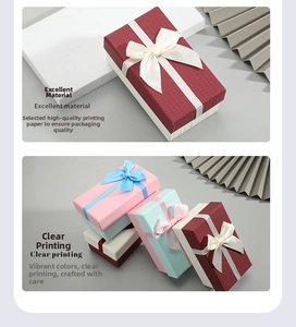 Detail of premium textured rectangular gift box with elegant ribbon bow for perfumes