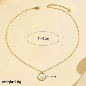 Goldene Edelstahlkette mit Herzanhänger 1,5cm Durchmesser und 41+5cm Länge für Damen
