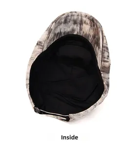 Inside view of vintage newsboy cap featuring black fabric lining and durable sweatband