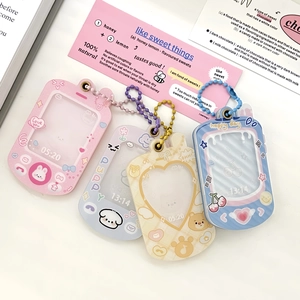Cute game console style acrylic magnetic card holders with colorful bead chains