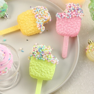 Pastel ice cream ornaments with glitter and colorful sprinkles for Christmas tree decor