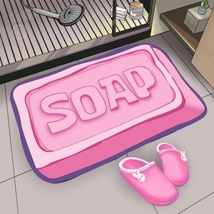 Creative Soap Shaped 3D Bath Mat Absorbent Quick Dry Anti Slip Rubber Polyester Bathroom Rug Floor Door Mat