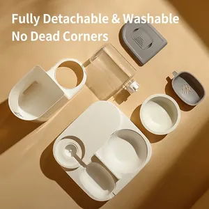 Modular pet automatic water dispenser and food bowl set with easy detachable design