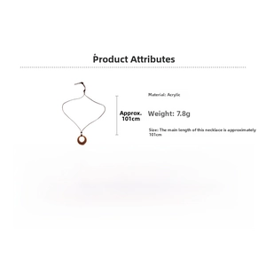 Détails du collier acrylique géométrique pesant 7,8g avec longueur de 101cm