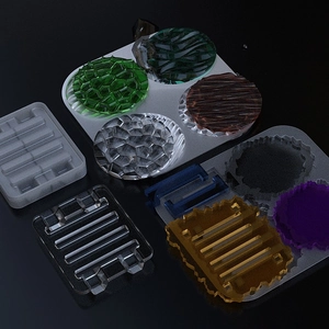 DIY Silikonformen Set für Harz Untersetzer mit Steintexturen und geometrischen Formen