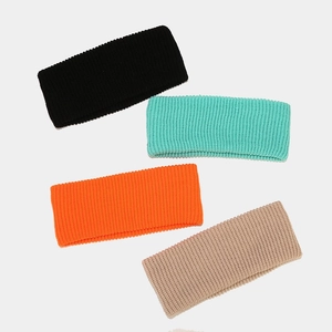 Knit Headband Solid Color Ribbed Elastic Warm Ear Warmer Winter Yoga Hair Band For Women Men Outdoor Daily Accessory