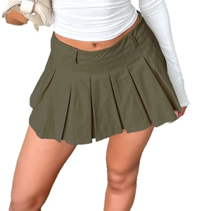 Y2K militaire groene geplooide minirok voor casual zomervakantie outfit voor dames