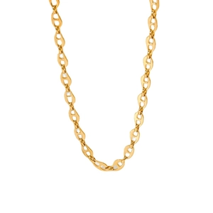 Elegant gold pig nose anchor chain necklace set in durable stainless steel finish