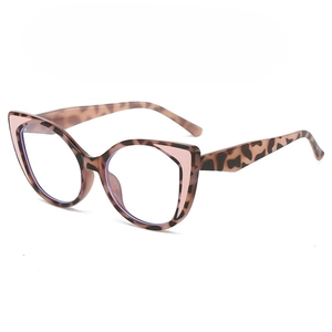 Cat-eye leopard and pink TR frame glasses with blue light blocking lenses for women