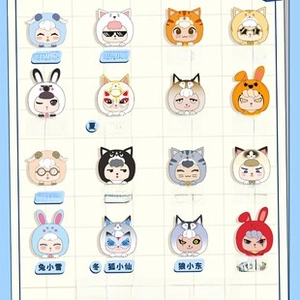 Collection of 16 different cartoon animal figurine styles with cute q-version designs