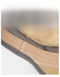 Detail view of quick-dry hat interior with breathable mesh and wide sweatband design