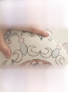 Close-up of soft vintage French carpet showing plush texture and high resilience