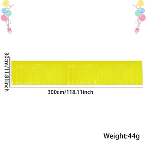 Bannière à franges jaune néon 30x300cm pour décoration de table et mur de fête