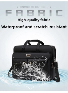 Waterproof detail of 20 inch Oxford fabric business briefcase with water splash effect