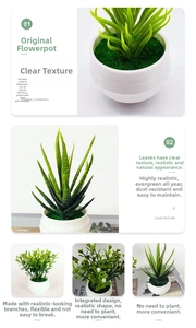 Close-up of realistic faux agave leaves with detailed texture in white ceramic pot