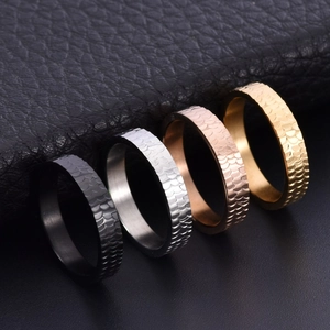 Elegant 18K gold dragon scale texture rings in black silver and rose gold finishes