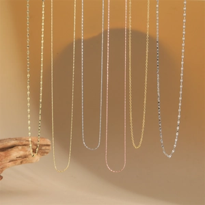 Copper Chain Necklace O-Chain Rope Chain Water Wave Chain Jewelry Making Findings Versatile Gold Silver Rose Gold Plated