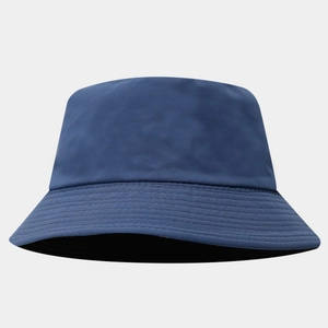 Quick-dry breathable dark blue bucket hat with double-sided design and sun protection