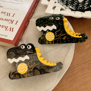 Simpatica Pinza per Capelli in Acetato a Forma di Dinosauro Fantasia Tartarugata Fermagli per Capelli Donna Ragazza Accessori