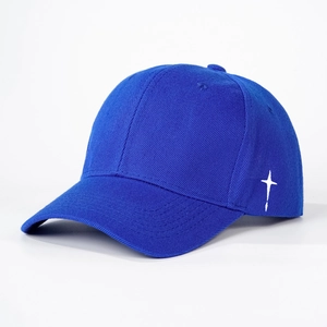 Casquette de baseball bleu marine avec broderie croix blanche et couronne structurée