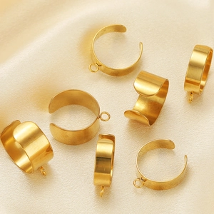 Luxury gold plated stainless steel open ring for men featuring a polished metallic finish
