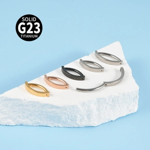 G23 titanium hinged piercing rings in gold, rose gold, black, and silver finishes