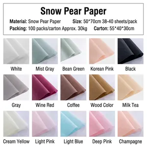 50x70cm pearlescent silk tissue paper for gift wrapping in 15 assorted colors