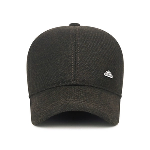 Winter thermal baseball cap for men with fleece lining and ear protection in charcoal grey