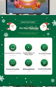 Detail of Christmas tree window sticker showing electrostatic adsorption and double-sided color