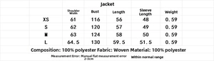 Größentabelle für die Vintage-Scherjacke aus Wildlederimitat mit Abmessungen