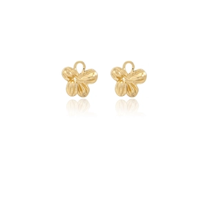 Polished gold butterfly earrings with textured metal finish and bionic design